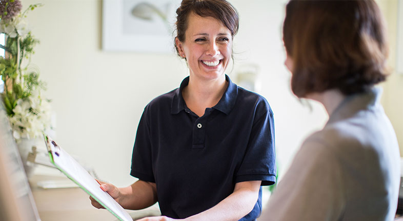 Nurse conducting a health assessment 