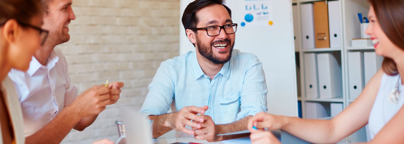 Group of colleagues chatting
