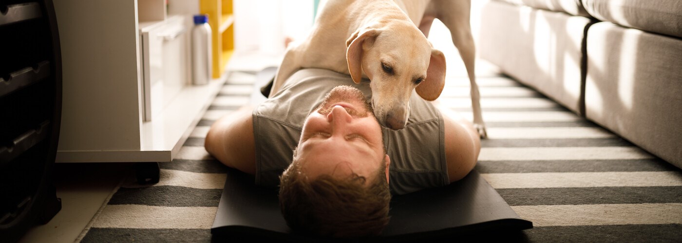 Man lying on his back