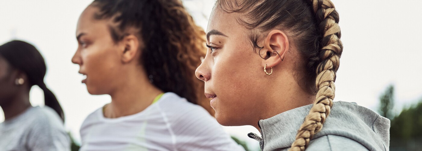 Young women playing team sports