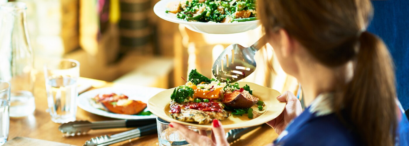 Lady having a healthy salad